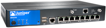 SRX210HE - Services Gateway Enhanced, 2xGE + 6x FE RJ45, 1x mini-PIM slot, 1GB RAM, 1GB flash, Juniper Firewall