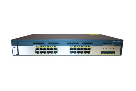 WS-C3750G-24TS-E - 24 10/100/1000 + 4 SFP, IP Services, 1.5RU, Cisco Catalyst 3750G Комутатор