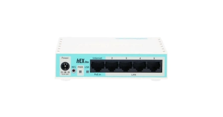 RB750r2 - HEX Lite, 5x 10/100 Mb/s RJ45, SOHO, RouterOS, MikroTik Router