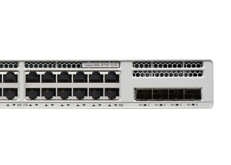 C9200L-48P-4X-E - 48x 1GE RJ45, PoE+ 740W 802.3at, uplink 4x 10G SFP+, Network Essentials, L3, MACsec AES-128, Cisco Catalyst 9200L Switch
