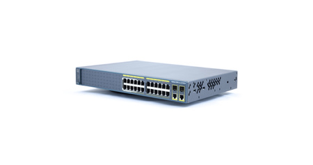 WS-C2960-24LC-S - 24x FE 10/100 RJ45 (8x PoE 802.3af), uplink 2x 1G Combo RJ45/SFP, opr. LAN Lite, Warstwa L2, 1U, Cisco Catalyst 2960 Switch