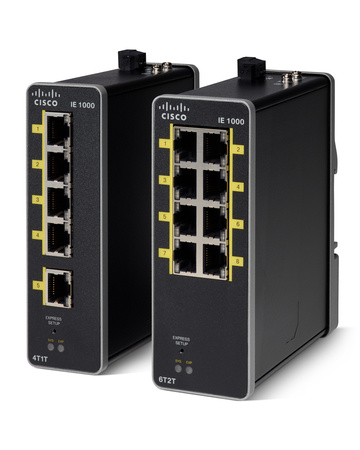 IE-1000-4T1T-LM -  lightly-managed GUI based L2 switch, 5 FE copper ports  Cisco IE-1000 Switch