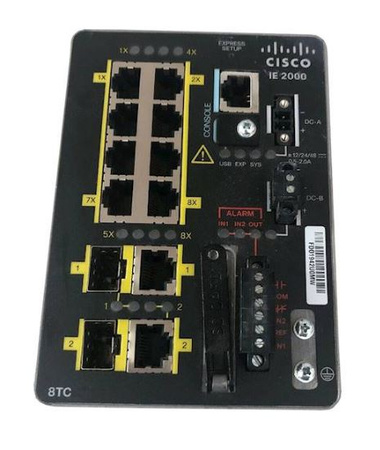 IE-2000-8TC-G-E - 8 FE RJ54 ports, 2 GE Combo, Lan Base- 1588, Cisco  Industrial 2000 SFP Switch