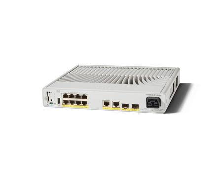 C9200CX-8P-2X2G-A - 8x 1GE RJ45, PoE+ 240W 802.3at, uplink 2x 10G SFP+/RJ45 Combo, Licencja Advantage, Cisco Catalyst 9200-CX Switch