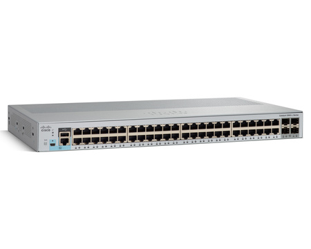 WS-C2960L-48TS-LL-RF - 48x 1GE RJ45, uplink 4x 1G SFP, LAN Lite, L2, 1U, Fanless, Chłodzenie pasywne, Cisco Catalyst 2960-L Switch