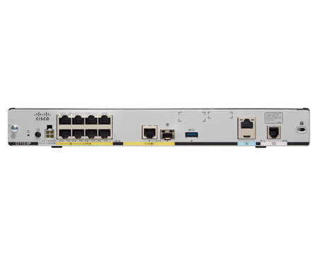 C1113-8P - 8x 1GE RJ45 LAN, 1x 1GE RJ45/SFP Combo WAN, 1x G.FAST (Annex A) WAN, IP Base, Chłodzenie pasywne, Cisco ISR 1100 Router