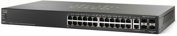 SG500-28-K9-G5 - 24x 1GE RJ45, uplink 2x 1G SFP/RJ45 combo, 2x 1GE/5GE SFP, Cisco SMB SG500 Switch