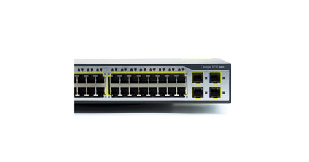 WS-C3750-48TS-E - 48x FE 10/100 RJ45, uplink 4x 1G SFP,opr. IP Services, Stack, Warstwa L3, Cisco Catalyst 3750 Switch