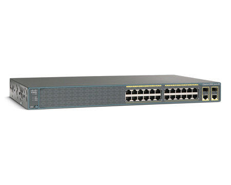 WS-C2960-24TC-S - 24x FE 10/100 RJ45, uplink 2x 1G Combo RJ45/SFP, opr. LAN Lite, Warstwa L2, 1U, Cisco Catalyst 2960 Switch