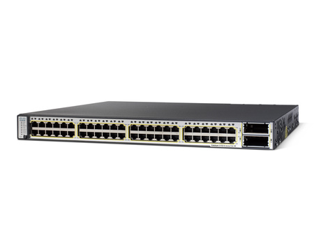 WS-C3750E-48PD-S - 48x 1GE RJ45, PoE 420W 802.3af, uplink 2x 10G X2, IP Base, Stack, L3, Cisco Catalyst 3750E Switch
