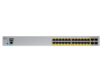 WS-C2960L-24PS-LL - 24x 1GE RJ45, PoE+ 195W 802.3at, uplink 4x 1G SFP, LAN Lite, L2, 1U, Fanless Chłodzenie pasywne, Cisco Catalyst 2960-L Switch