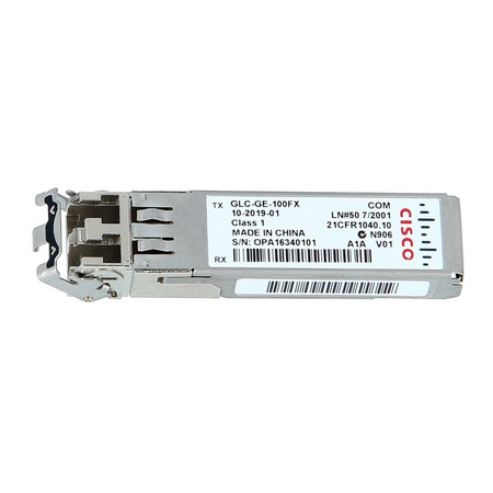 GLC-GE-100FX - nowy oryginalny moduł 100BASE-FX SFP do portu GE SFP, 155M, 1310mm, 2km, Cisco Moduł