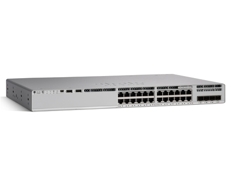 C9200L-24P-4X-E - 24x 1G RJ45 PoE+ 370/740W, 4x 10G SFP+, Network Essentials, Cisco Catalyst 9200L Комутатор