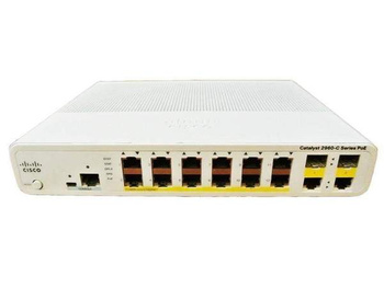WS-C2960C-12PC-L - 12x FE 10/100 RJ45, PoE 124W 802.3af, uplink 2x 1G Combo RJ45/SFP, LAN Base, L2, Chłodzenie pasywne, Cisco Catalyst 2960-C Compact Switch