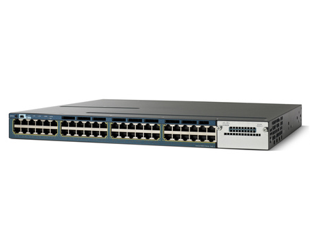 WS-C3560X-48PF-S - 48x 1GE RJ45, PoE+ 802.3at 800W, zasilacz 1100W AC, opr. IP Base, L3, Cisco Catalyst 3560-X Switch