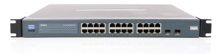 SR2024T-EU - 22 10/100/1000 ports + 2 combo* mini-GBIC ports Unmanaged rack-mount, Cisco Switch