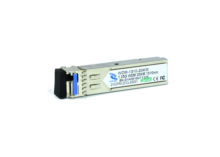 SFP-WDM-20KM-1310-CML - WDM, TX1310nm, 1G SFP, LC Simplex, Dystans 20 kilometrów, DDM, CML Transceiver