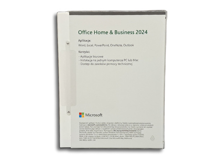 EP2-06675 - Office Home & Business 2024 PL, Wersja pudełkowa, Word, Excel, PowerPoint, Outlook, OneNote, Microsoft