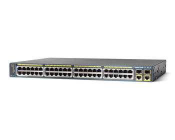 WS-C2960+48PST-L - 48x FE 10/100 RJ45, PoE 370W 802.3af, uplink 2x 1GE RJ45,2x 1G SFP, opr. LAN Base, Warstwa L2, 1U, Cisco Catalyst 2960-Plus Switch