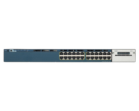 WS-C3560X-24P-S - 24x 1GE RJ45, Opcjonalny uplink 2x 10G SFP+, PoE+ 802.3at 435W, zasilacz 715W AC, 1 RU, opr. IP Base, L3, Cisco Catalyst 3560X Switch