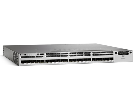 WS-C3850-24XS-E - Stackable 24 SFP+ Ethernet порти, Блок живлення 715WAC, 1 RU, IP Services, Cisco Catalyst 3850 Комутатор