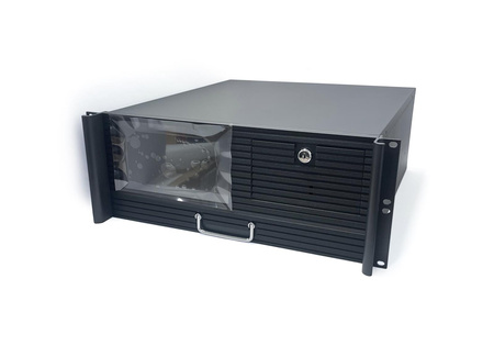 K450C - 12''x13''' (305x340mm) Płyta główna, 2x 2,5'' i 4x 3,5'' dysk twardy, 1x 5,25'' CD-ROM, 2x wentylator 8028, zasilacz ATX, wyświetlacz LCD 9'' 1024x768, klawiatura, mysz, 7x High i Straight, ESATA, USB, Macase Walizka przemysłowa