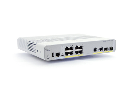 WS-C3560CX-8TC-S - 8x 1GE RJ45, uplink 2x 1G SFP, 2x 1G RJ45, IP Base, Chłodzenie pasywne, L3, Cisco Catalyst 3560-CX Switch