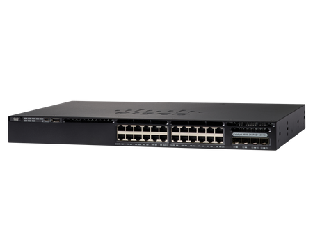 WS-C3650-24PDM-L - 24 10/100/1000 Ethernet PoE+ та 2x10G Uplink порти, з fixed 640WAC power supply, 1 RU, LAN Base, Cisco Catalyst 3650 Optional Стекований Комутатор