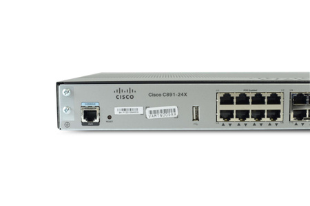 C891-24X/K9 - 2x 1GE combo RJ45/SFP WAN, 24x 1G RJ45 (8x PoE) LAN, Cisco 890 Router