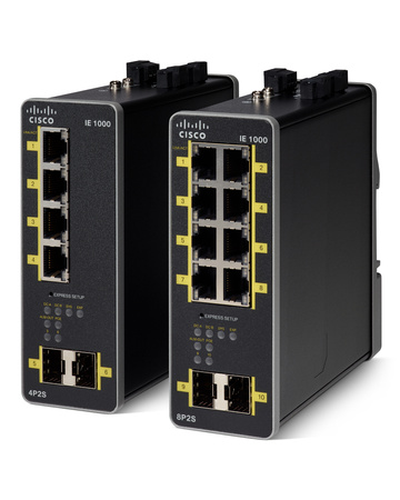 IE-1000-8P2S-LM - 8x 1G RJ45, PoE+ 180W, uplink 2x 1G SFP, Cisco IE-1000 DIN Комутатор