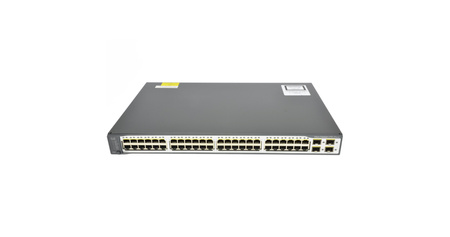 WS-C3750V2-48TS-S - 48 10/100 + 4 SFP, IP Base, Cisco Catalyst 3750V2 Комутатор