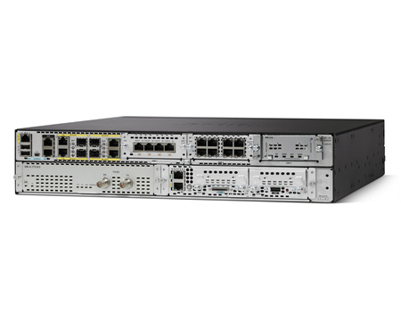 ISR4451-X/K9 - 4x 1GE RJ45/SFP Combo, 3x NIM, 8G FLASH, 4G DRAM, IP Base, 1 Gbps, Cisco ISR 4000 Router