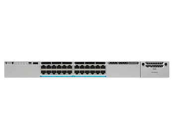 WS-C3850-24XU-S - 24x 100M/1G/2.5G/5G/10G RJ45, 802.3at UPOE 60W, Zasilacz 1100W, IP Base, MACsec-256, Stack, L3, Cisco Catalyst 3850 Switch