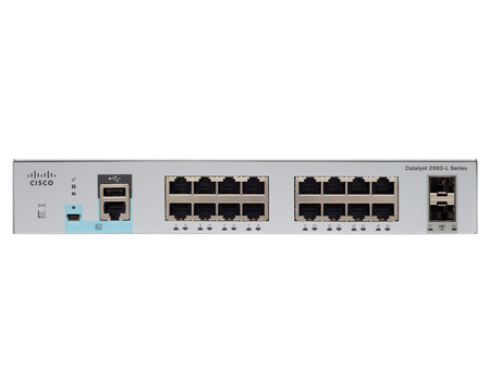 WS-C2960L-16TS-LL - 16 port GigE, 2 x 1G SFP, LAN Lite, Fanless,  Cisco Catalyst 2960L Комутатор