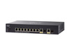 SG350-10MP-K9-EU - 8x 1GE RJ45, uplink 2x 1G SFP, PoE+ 124W 802.3at, Cisco SMB SG350 Switch