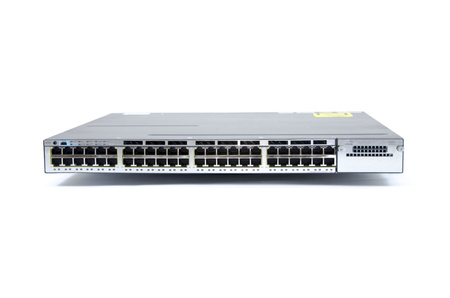 WS-C3750X-48P-S - 48x 1GE RJ45, PoE+ 435W 802.3at, uplink opcja 2x 10G SFP+, IP Base, L3, Stack, Cisco Catalyst 3750-X Switch
