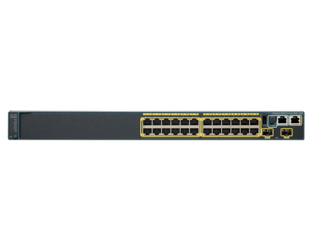 WS-C2960S-24PD-L - 24x 1GE RJ45, PoE+ 370W 802.3at, uplink 2x 10G SFP+, LAN Base, L2, Stack, Cisco Catalyst 2960-S Switch