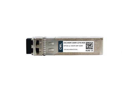 SFP28-25G-WDM-10KM-1270-RGD-CML - Moduł 10G WDM SFP+, SMF, 1270nm, LC Simplex, 10km, DDM, Zamiennik dla Cisco SFP-10/25G-BXU-I, CML Transceiver