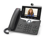 CP-8865-K9 - 5 linii, 2x 1G RJ45, 2x USB, WiFi, Bluetooth, Kamera 720p HD, Kolorowy wyświetlacz 800x480, Cisco IP Telefon