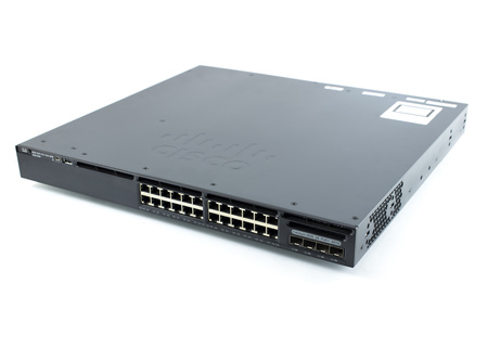 WS-C3650-24PS-S - 24x 1GE RJ45, PoE+ 390W 802.3at, uplink 4x 1G SFP, IP Base, L3, Cisco Catalyst 3650 Switch