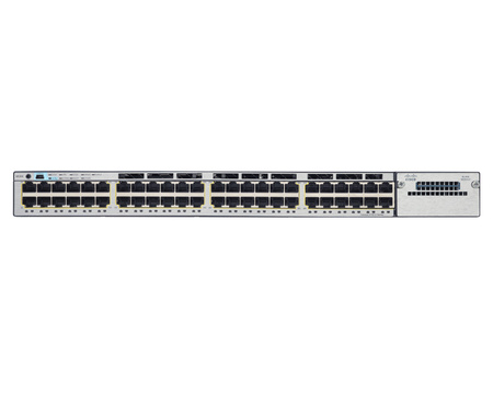 WS-C3750X-48U-S - 48x 1GE RJ45, UPOE 800W, opcjonalny uplink 2x 10G SFP+, zasilacz 1100W AC, 1 RU, opr. IP Base, Stack, Warstwa L3, Cisco Catalyst 3750X Switch