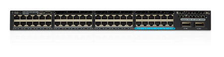 WS-C3650-12X48UZ-E - 48 (36 10/100/1000 and 12 100Mbps/1/2.5/5/10 Gbps) Ethernet and 2x40G Uplink ports, with 1100WAC power supply, 1 RU, IP Services feature set, Cisco Catalyst 3650 Optional Stacking Switch