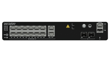S5735-L14P2S-QA-V2 - 14x 1GE RJ45, uplink 2x 1G SFP, PoE+ 247W 802.3at,zasilacz AC, chłodzenie pasywne, HTM, Huawei CloudEngine S5735-L-V2 Switch