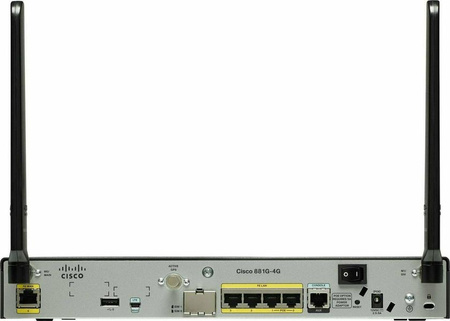 C881G-4G-GA-K9 - 5x 10/100 FE RJ45, 2x SIM 4G LTE, Advanced IP Services, VPN, Cisco 881 LTE Router