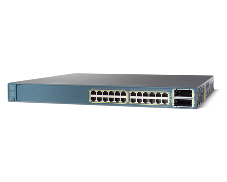 WS-C3560E-24PD-S - 24x 1GE RJ45, PoE 802.3af, uplink 2x 10GE(X2), 750W, IP Base, Cisco Catalyst 3560E Switch