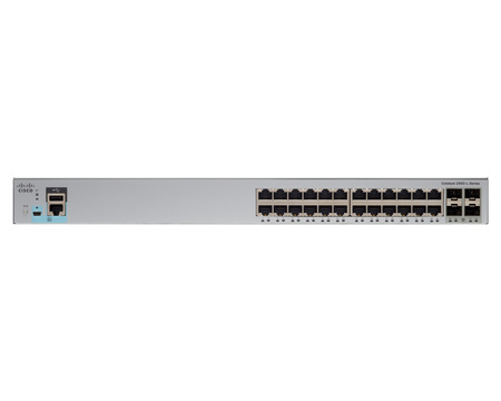 WS-C2960L-24TS-LL - 24x 1G RJ45, 4x 1G SFP, LAN Lite, Chłodzenie pasywne, Catalyst 2960L Комутатор