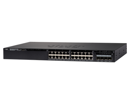 WS-C3650-24PDM-L - 24 10/100/1000 Ethernet PoE+ та 2x10G Uplink порти, з fixed 640WAC power supply, 1 RU, LAN Base, Cisco Catalyst 3650 Optional Стекований Комутатор