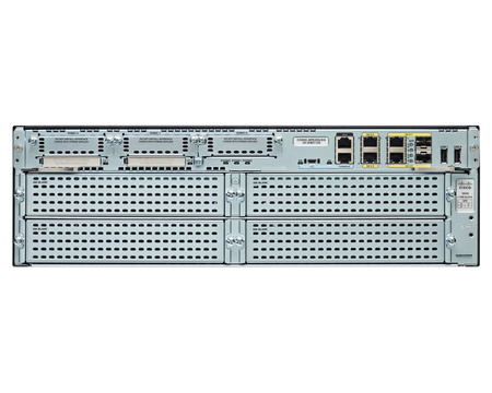 Router Cisco 4xGE (2x1G RJ45) (2x1G RJ45/SFP combo), 3x EHWIC, 4x SM, 3x DSP, PVDM3-64, 256MB FLASH, 1GB DRAM, UC, 1.4Gbps