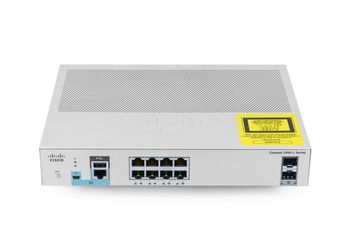 WS-C2960L-8TS-LL - 8x 1GE RJ45, uplink 2x 1G SFP, LAN Lite, L2, Fanless Chłodzenie pasywne, Cisco Catalyst 2960-L Desktop Switch