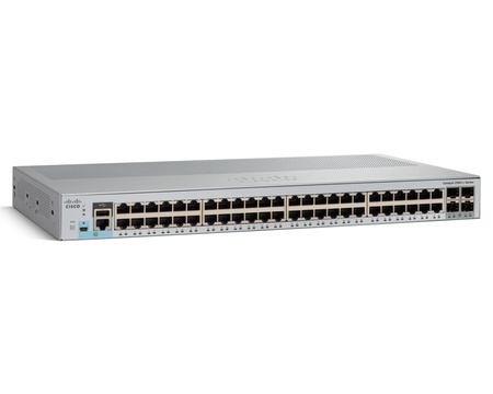 WS-C2960L-48TQ-LL - 48 port GigE , 4 x 10G SFP+, LAN Lite, Fanless, Cisco Catalyst 2960L Комутатор